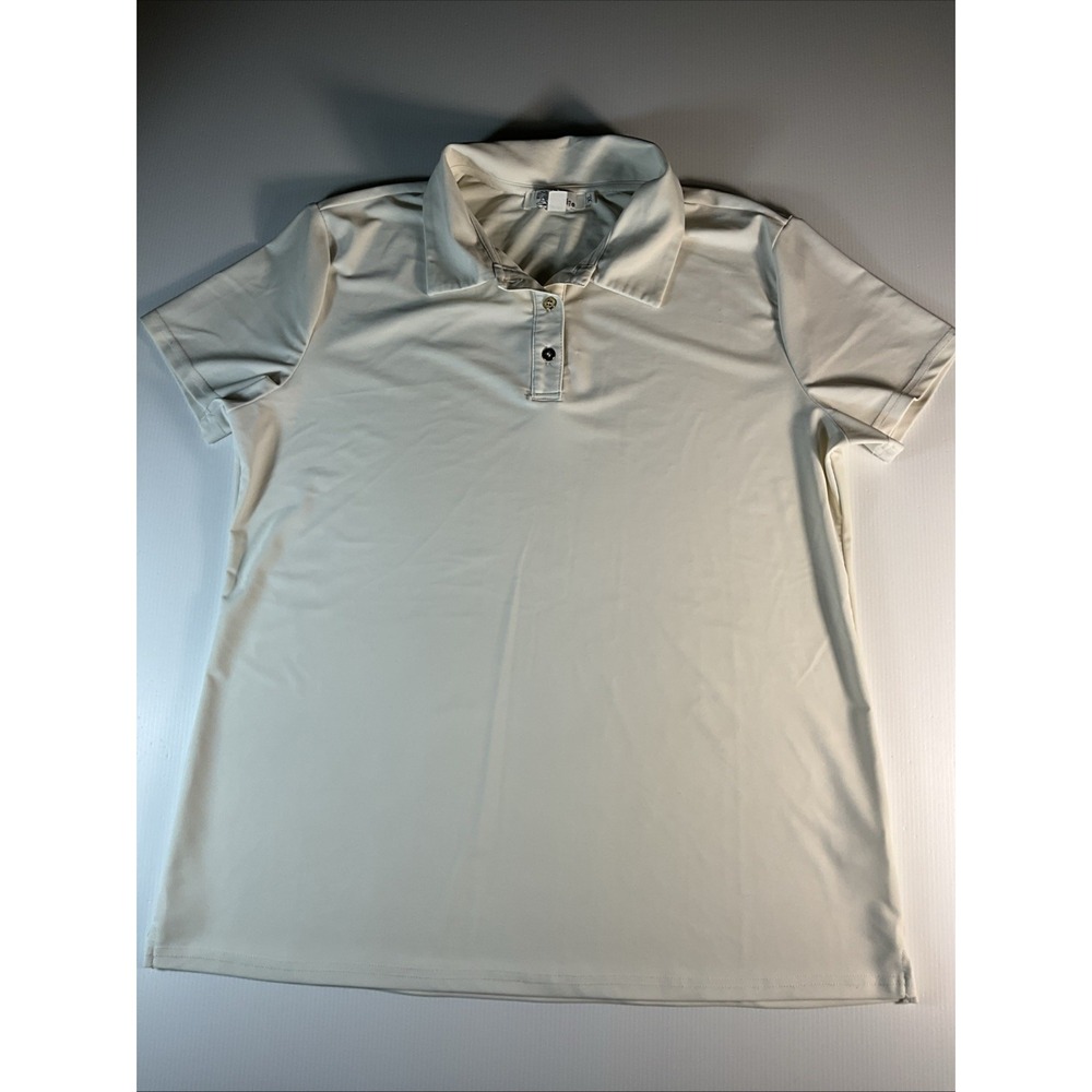 Aryeh Women's Golf Polo Shirt XL Ivory Short Sleeve Stretch Performance Top